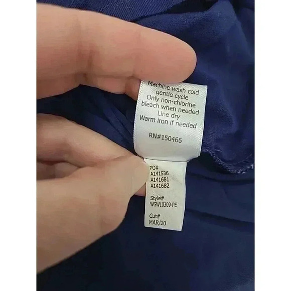 41 Hawthorn Blouse Women's Size Medium Petite Mock Wrap Navy BlueFloral - Picture 6 of 7